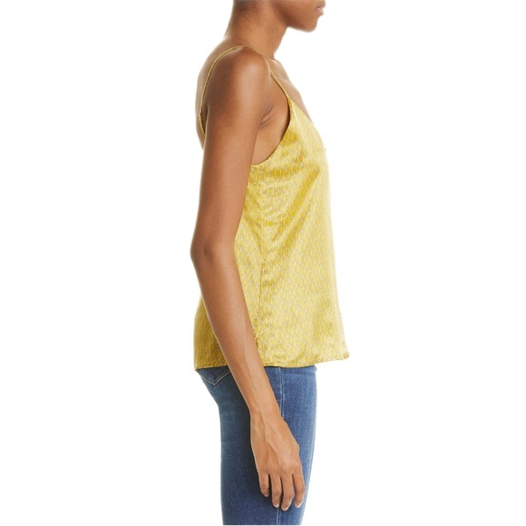 NEW L'AGENCE Jane Chain Print Silk Camisole in Goldchamp Size XL - Picture 2 of 6